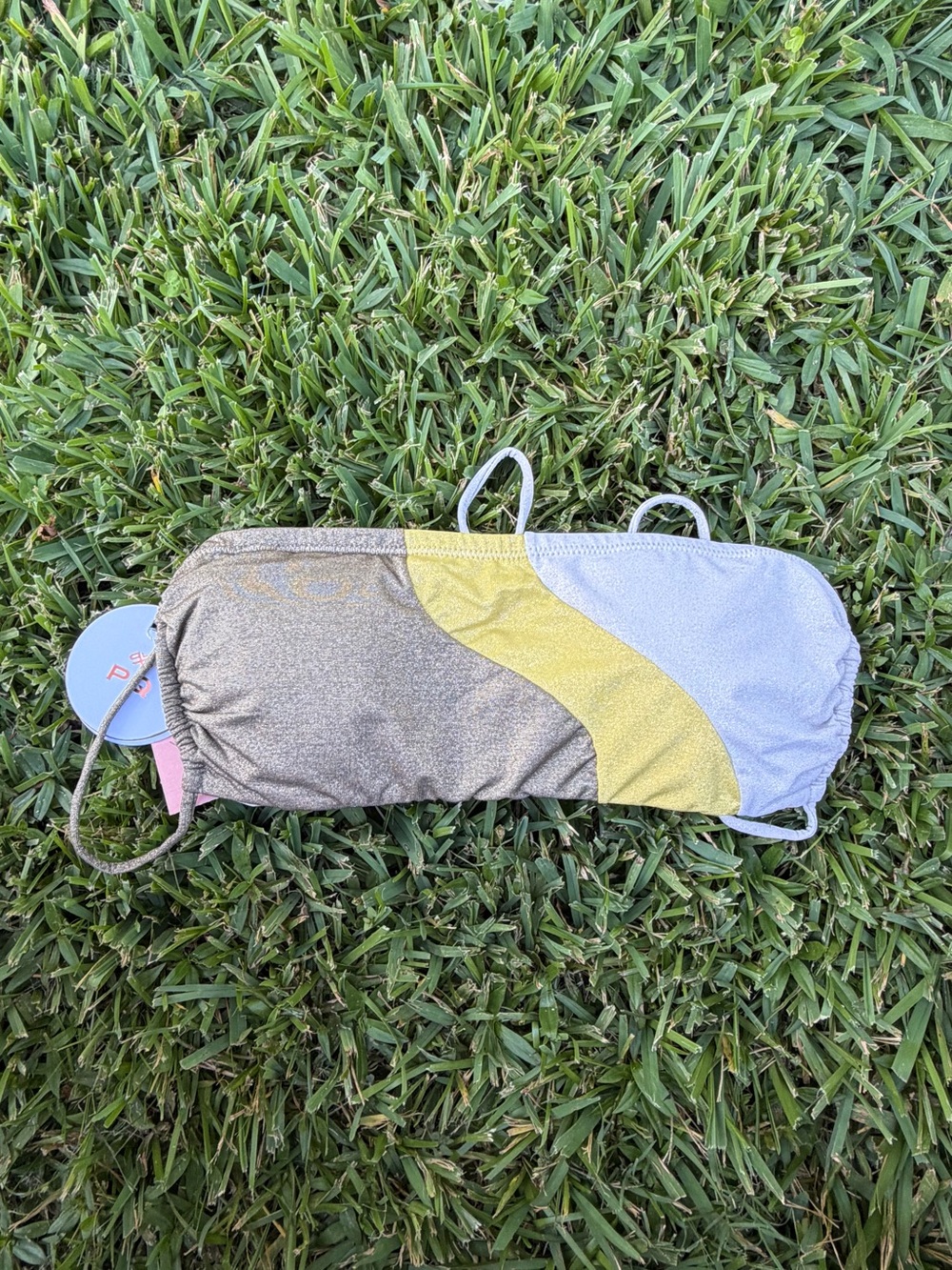 PQ Swim Haven Luna Wave Bandeau Bikini Top Metallic NWT Size Large MSRP $80 - Picture 3 of 7